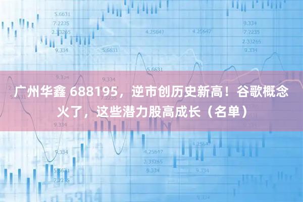 广州华鑫 688195，逆市创历史新高！谷歌概念火了，这些潜力股高成长（名单）